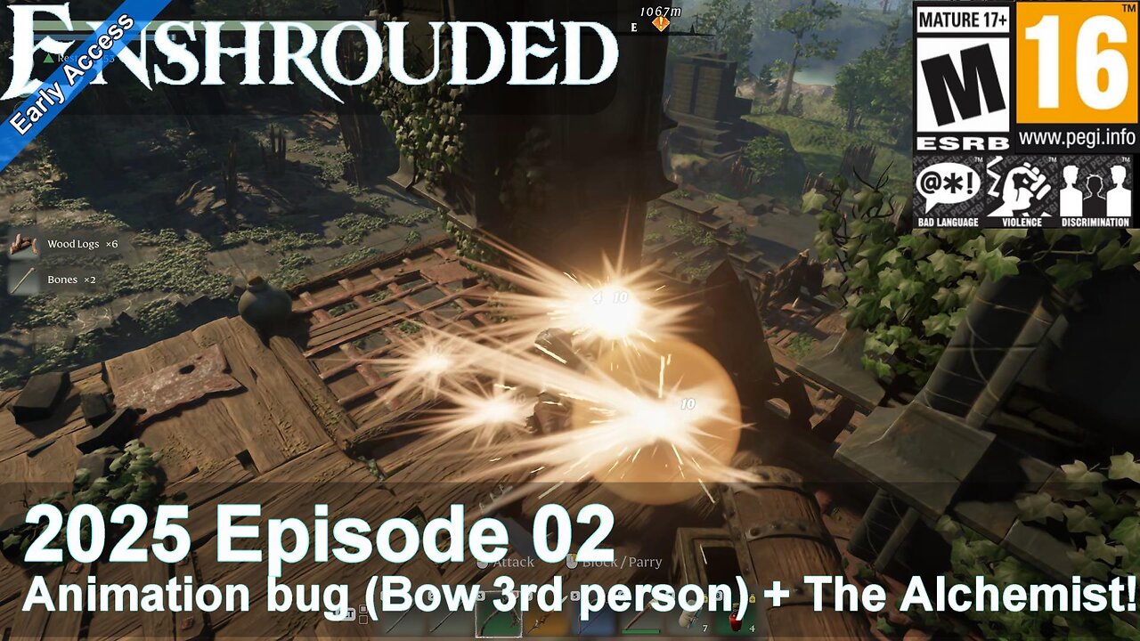 Enshrouded (2025 Episode 02) Animation bug (Bow 3rd person) + The Alchemist!