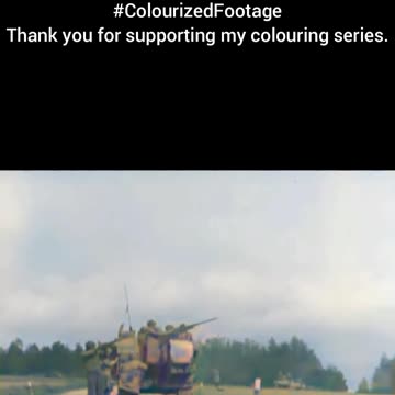 Troops Fire Mounted Gun at Incoming Aircraft WWII Colourized Footage #WW2.