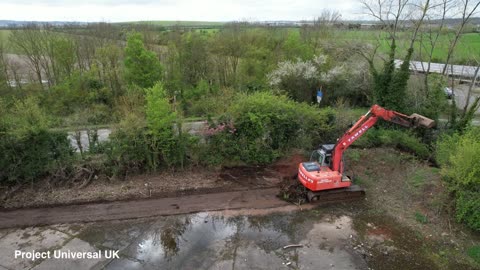 Digger on site at Universal Studios UK