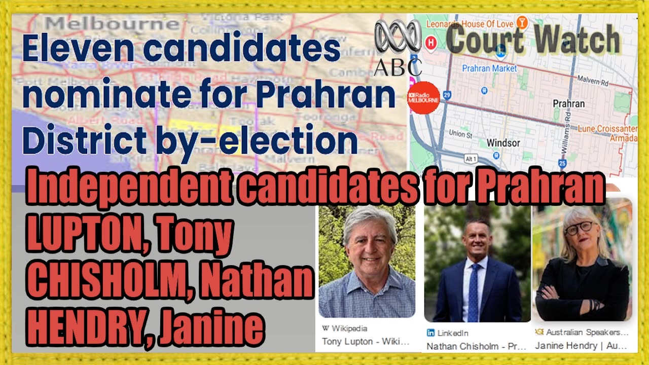 Prahran Melb Independent Candidates - Lupton Chisolm Hendry on ABC 774 Radio 28th Jan 2025