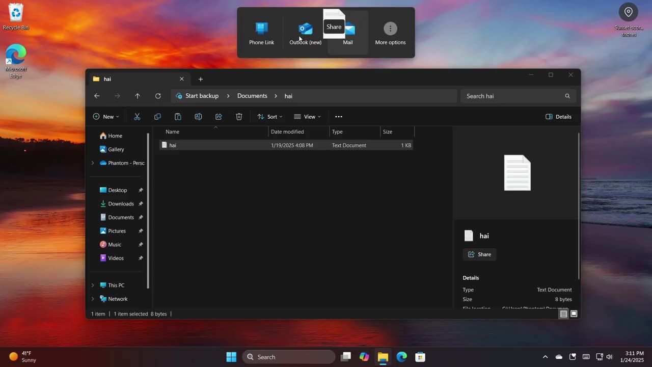 Windows 11 com nova partilha de ficheiros