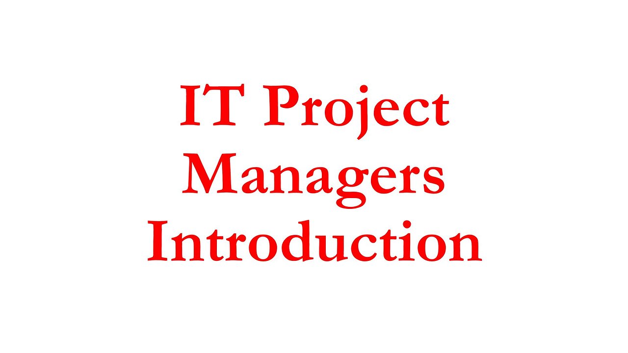 SeETL002 - IT Project Managers Introduction