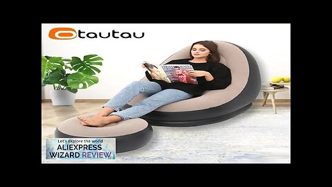 OTAUTAU Inflatable Lazy Sofa Chair PVC Flocking Foldable Sofa with Slip-on Lunch Review