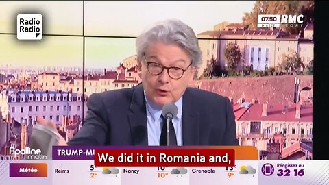 Fmr.EU.Comm. Thierry Breton admits the involvement of the EU Commission in canceling the elections