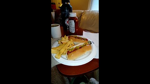 Eating Hebrew National Beef Franks, Dbn, MI, 3/5/25