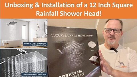 Rainfall Shower Head Unboxing & Installation - Amazon PinWin 12 Inch Rainfall Shower