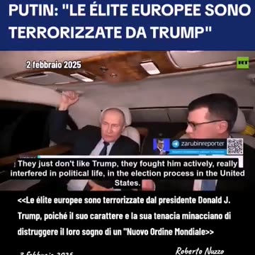 PUTIN: "IL CARATTERE E LA TENACIA DI TRUMP MINACCIANO DI DISTRUGGERE IL LORO SOGNO DI UN "NUOVO ORDINE MONDIALE"