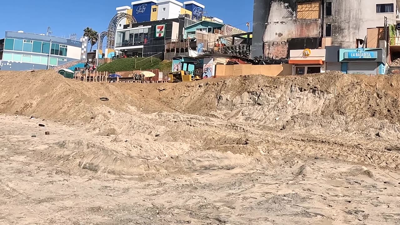 Tijuana Beach in Mexico under Construction