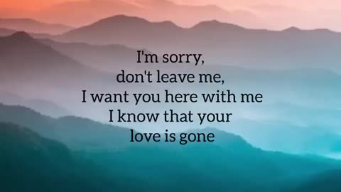 Love is gone lyrics