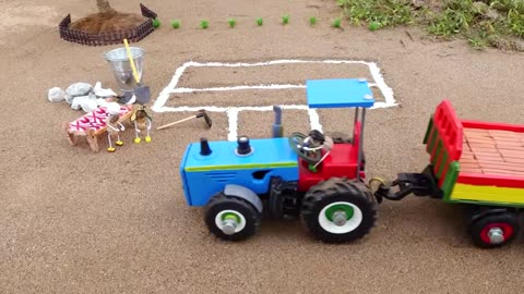 tractor making construction machine science project | how to make mini house |