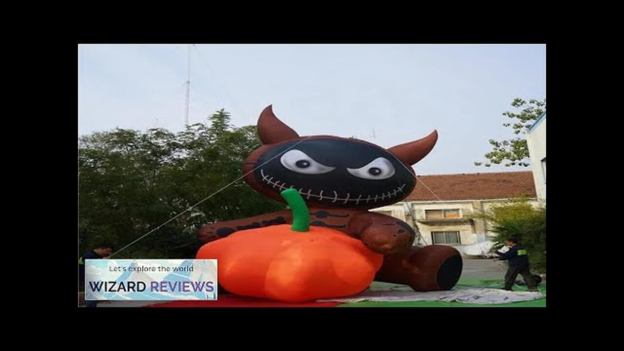 Halloween Decoration giant inflatable cat with halloween pumpkin Review