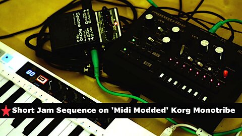 Sequence On 'Midi Modded' Korg Monotribe Roland Space Echo RE-2 Keystep 37