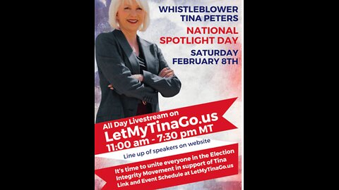 Join the Tina Peters NATIONAL SPOTLIGHT Online Event February 8, 2025