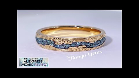 Tianyu Gems 10mm Width Yellow Gold Band Blue Moissanite Diamonds 18k 14k Review