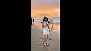 prank taking the sandals of a beautiful girl on the beach in Bali #laugh #funny #shorts #trending