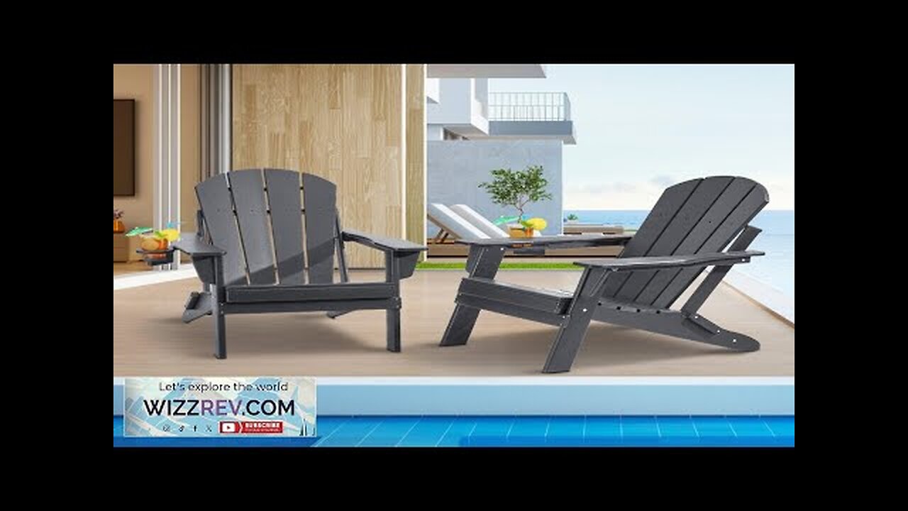 VEVOR Adirondack Chair Plastic Set of 2 All-Weather Folding Fire Pit Gray Review