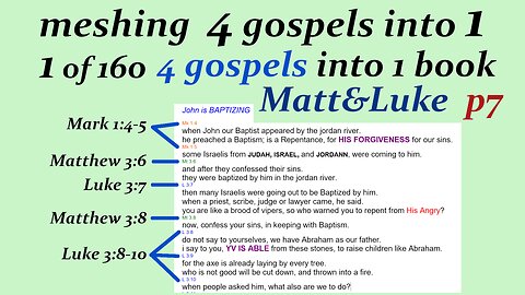 090g 4 gospels into 1 book p7 Luke meshing into Matthew [Jesus] [bible]