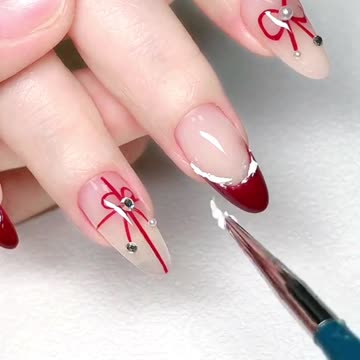 🎀✨ Elegant & Playful: Cute Bow Nail Art Tutorial! 🌸