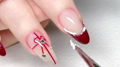🎀✨ Elegant & Playful: Cute Bow Nail Art Tutorial! 🌸