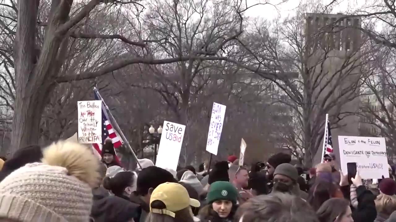 D.C. D.O.G.E. USAID Protesters Let's Get Retarded