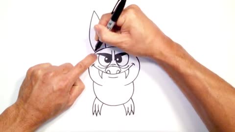 How to Draw Halloween Vampire Bat Drawing Lesson