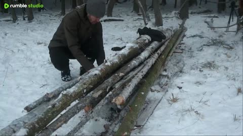 Endless Winter🥶 1 Hour Bushcraft in the North [Camping, Survival]