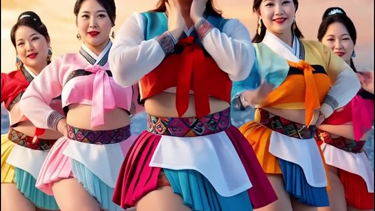 Five Cute FAT Girls with Seductive Dance on Cold Snow