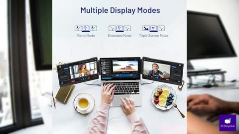 domyfan 14" Laptop Screen Extender, S3 FHD 1080P IPS Triple Portable Monitor