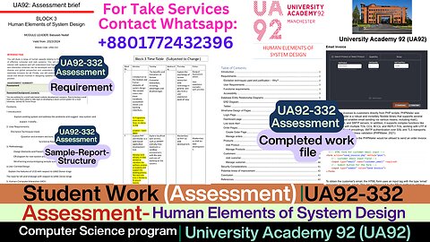 Student Work(Assessment)UA92-332 Human Elements in System Design|University Academy 92