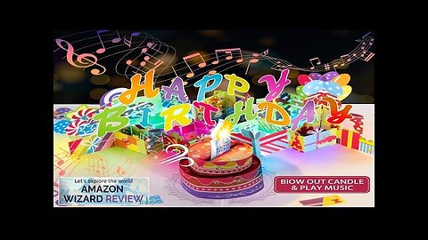 3D PopUp Birthday Cards 1-100 Age Luxury Blowable LED Light Candle Cake Review