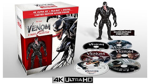 Venom [3-Movie Collection 4K UHD & Blu-ray + Digital + Limited Edition Collectible Action Figure]