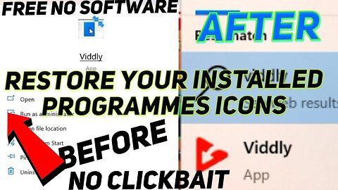 How To Restore Your Installed Icon's On Start Menu |Full Guide