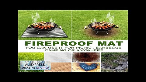 Outdoor Camping Fireproof Mat Fire Pit Grill Stove Blanket for Deck Patio Review