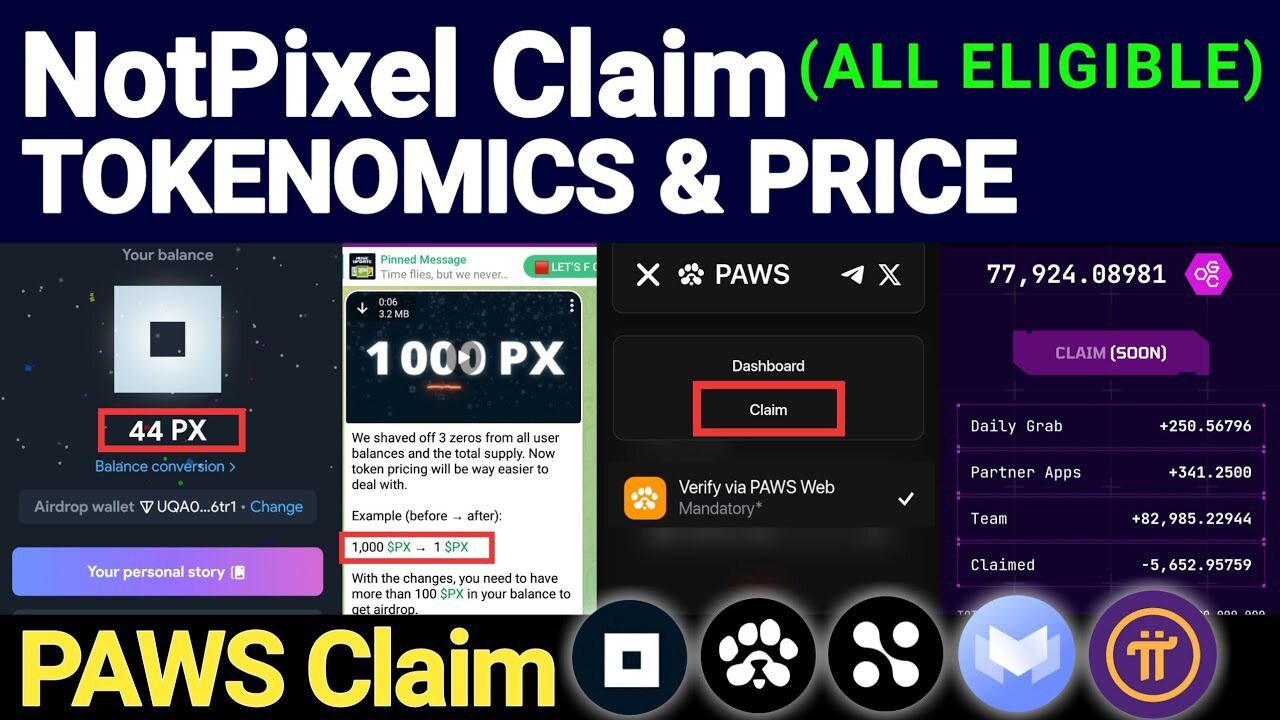 NotPixel Allocation & Tokenomics All Eligible | PAWS Claim | OGC More Token | PI/ Bee Network Update