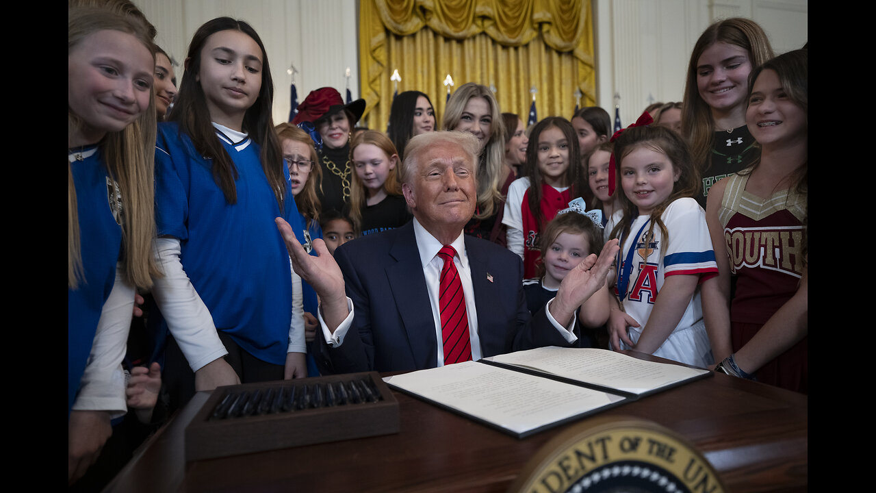 LIVE NOW: President Trump signs executive order protecting women's sports