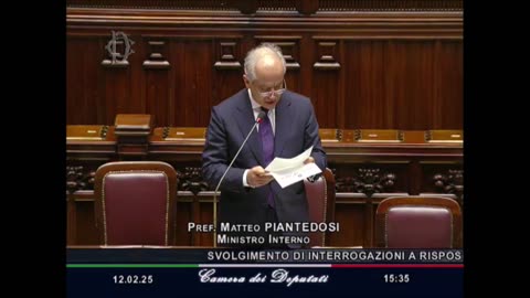 Roma - Il ministro Piantedosi al question time alla Camera dei Deputati (14.02.25)