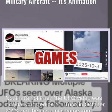Fact Check: Video Does NOT Show Actual UFOs Over Alaska Escorted By Military Aircraft -- Animation