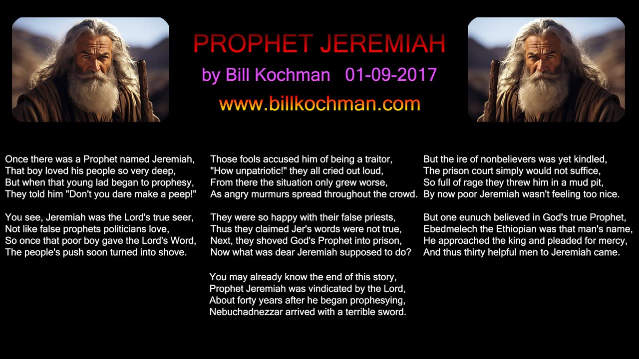 PROPHET JEREMIAH -- an original song by Bill Kochman.