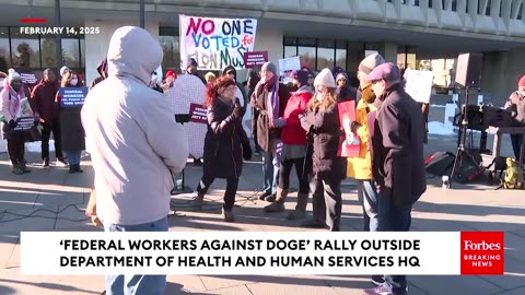 Federal Workers Against DOGE Rally Outside Department Of Health And Human Services Headquarters