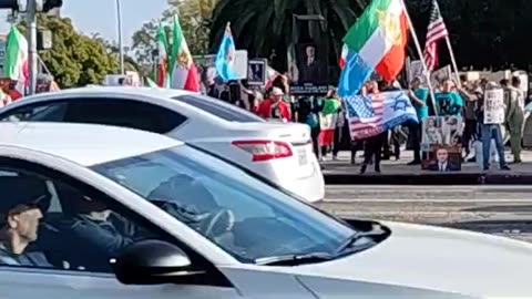 HAPPENING NOW: IRANIAN-AMERICANS PROTESTING AGAINST THE GENOCIDAL MULLAH REGIME. (Los Angeles)