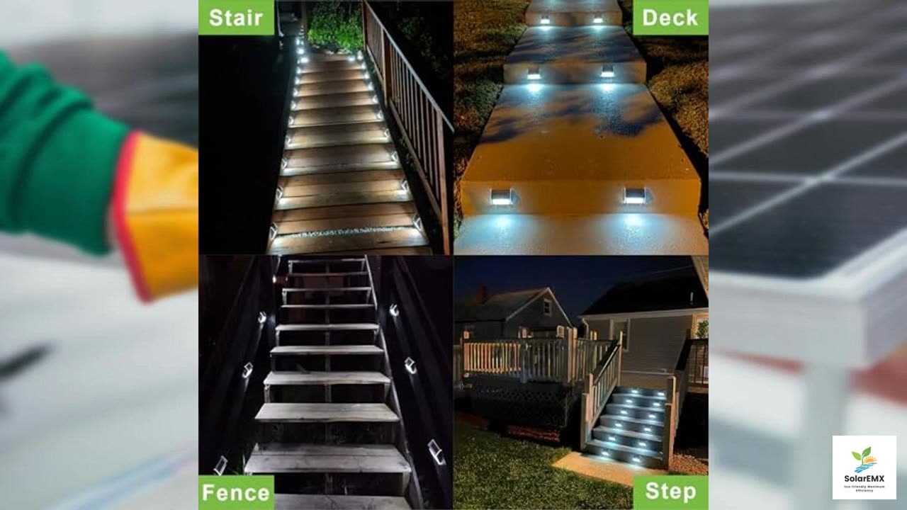 XLUX Solar Powered Lights for Deck Steps Stairs Fences Pathway Path