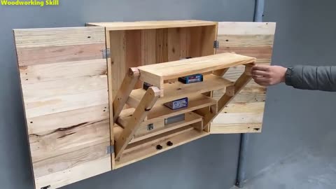 Unique Woodworking Projects _ Build A CabinetThat Combines A Very Smart Folding Table