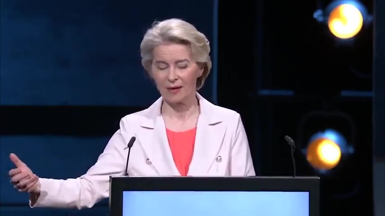 Unelected EU Commission head, Ursula von der Leyen - vaccinated" against "disinformation
