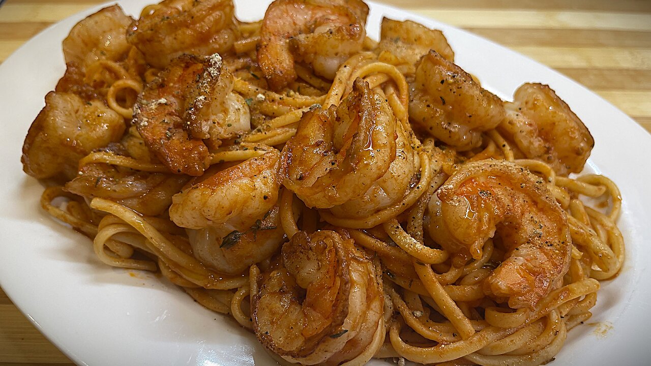 Shrimp Linguine In Marinara Sauce-Shrimp Pasta in Shrimp Broth Infused Marinara Sauce I Gastro Guru