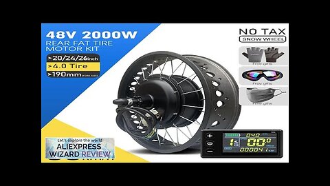 48V 2000W Electric Bike Conversion Kit 20 24 26inch 4.0 Tyre Rear Review