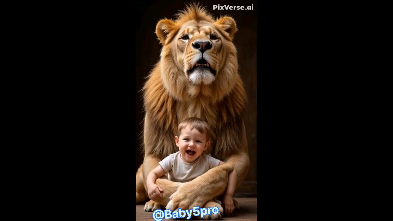 Little boy sitting on lion's lap 🦁🧑🦰