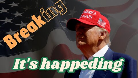 Major Intel Update: Trump Hints – It Can't Move Slowly!!!