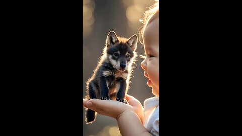 little babies and little animals happy