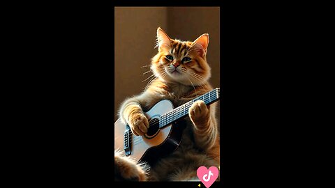 Cat play guitare 🍉♥️😍