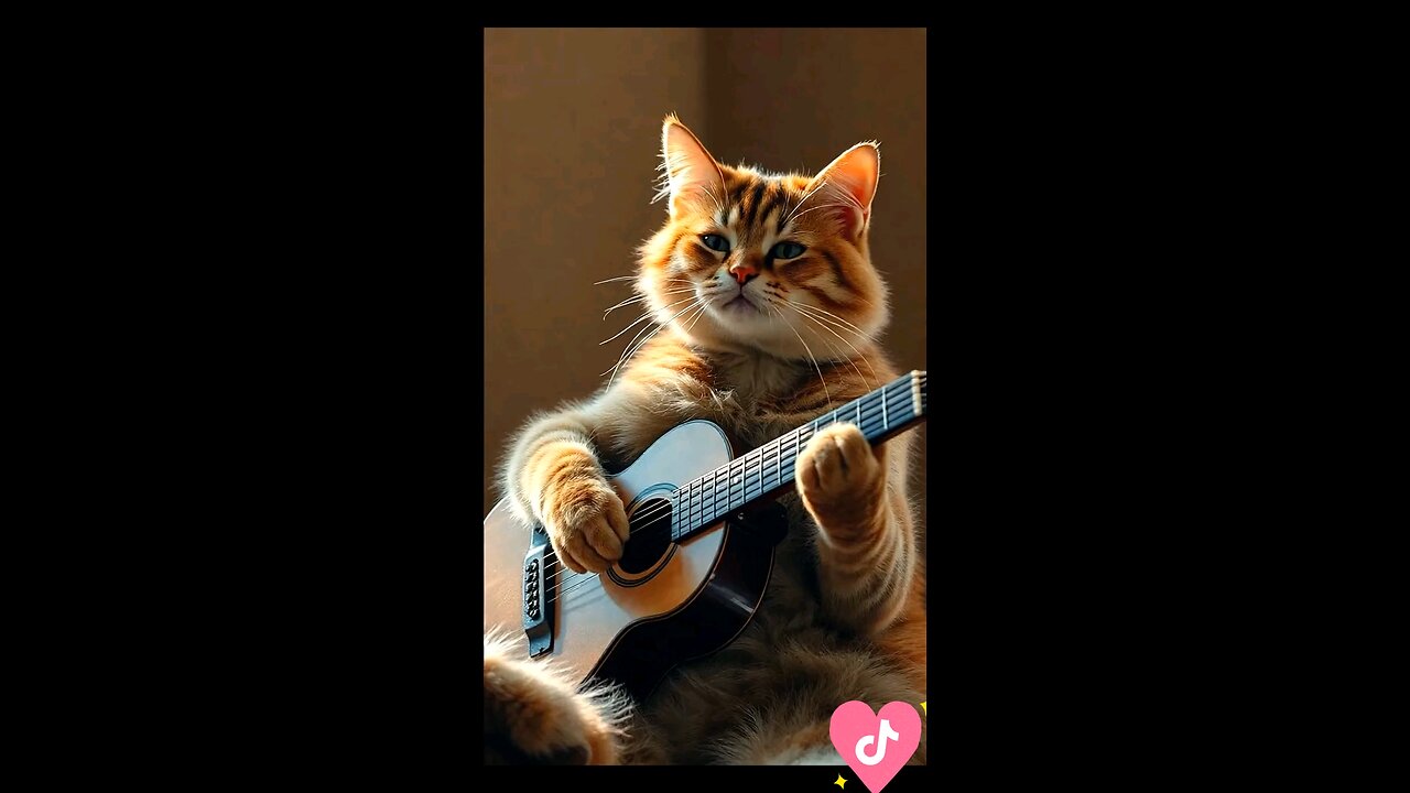 Cat play guitare 🍉♥️😍